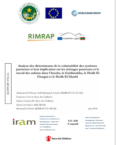 Analyse des déterminants de la vulnérabilité des systèmes  pastoraux et leur implication sur les ménages pastoraux et le  travail des enfants dans l’Assaba, le Guidimakha, le Hodh El  Chargui et le Hodh El Gharbi