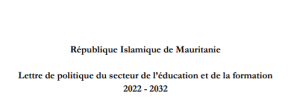 Lettre de politique du secteur de l’éducation et de la formation 2022 - 2032
